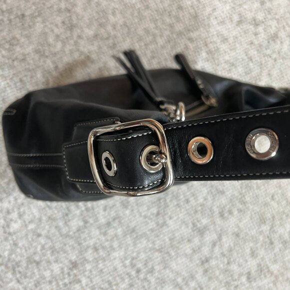 Coach Vintage Black Leather East West Legacy Tassel Hobo Shoulder Bag No. S-1417 - Picture 6 of 10